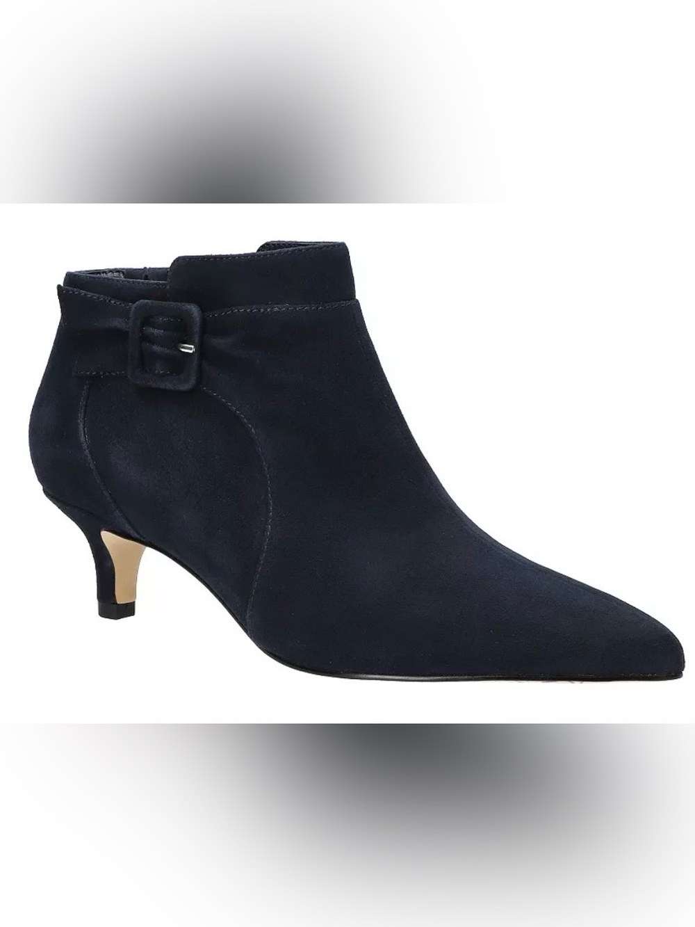 Bella Vita Navy Suede Pointed Toe Ankle Bootie